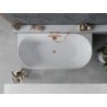 Baignoire îlot adossée Mexen Oval Sim 170 x 80 cm, blanche/grise, trop-plein or rose - 52661708062-60