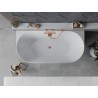 Mexen Oval Slim baignoire autoportante adossée 170 x 80 cm, blanc/gris, trop-plein or rose - 52661708062-60