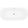 Mexen Oval Slim baignoire autoportante adossée 170 x 80 cm, blanche/grise, trop-plein or rose - 52661708062-60