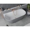 Baignoire îlot adossée Mexen Oval Sim 170 x 80 cm, blanche/grise, trop-plein or rose - 52661708062-60