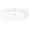 Mexen Oval Slim baignoire autoportante murale 170 x 80 cm, blanche/grise, trop-plein cuivre brossé - 52661708062-65