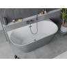 Mexen Oval Slim baignoire autoportante adossée 170 x 80 cm, blanche/grise, trop-plein gris canon brossé - 52661708062-66