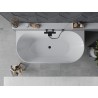 Mexen Oval Slim baignoire autoportante murale 170 x 80 cm, blanc/gris, trop-plein noir - 52661708062-70