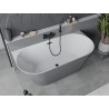 Mexen Oval Slim baignoire autoportante murale 170 x 80 cm, blanc/gris, trop-plein noir - 52661708062-70