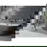 Mexen Oval Sim baignoire autoportante adossée 170 x 80 cm, blanc/gris, trop-plein noir - 52661708062-70