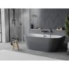 Mexen Oval Slim baignoire autoportante murale 170 x 80 cm, blanc/gris, trop-plein noir - 52661708062-70