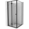 Mexen Mist-F cabine de douche pliante gauche 75 x 75 cm, cadre noir, noir - 8A6T-075-075-70-70-L