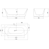 Mexen Oval Sim baignoire autoportante adossée 170 x 80 cm, blanc/gris, trop-plein nickel brossé - 52661708062-97