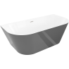 Mexen Oval Slim baignoire autoportante murale 170 x 80 cm, blanche/grise, trop-plein en nickel brossé - 52661708062-97