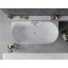 Mexen Oval Slim baignoire autoportante murale 170 x 80 cm, blanche/grise, trop-plein en nickel brossé - 52661708062-97