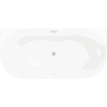 Mexen Oval Slim baignoire autoportante murale 170 x 80 cm, blanche/grise, trop-plein en nickel brossé - 52661708062-97