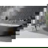 Mexen Oval Sim baignoire autoportante adossée 170 x 80 cm, blanc/gris, trop-plein nickel brossé - 52661708062-97