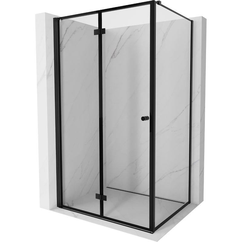 Mexen Mist-F cabine de douche pliante gauche 95 x 80 cm, cadre noir, noir - 8A6T-095-080-70-70-L