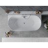 Mexen Oval Slim baignoire autoportante adossée 170 x 80 cm, blanche/noire, trop-plein chromé - 52661708075-01
