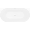 Mexen Oval Slim baignoire autoportante adjacente 170 x 80 cm, blanc/noir, trop-plein chrome - 52661708075-01