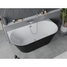 Mexen Oval Slim baignoire autoportante adossée 170 x 80 cm, blanche/noire, trop-plein chromé - 52661708075-01