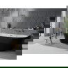 Mexen Oval Slim baignoire autoportante adjacente 170 x 80 cm, blanc/noir, trop-plein chrome - 52661708075-01