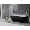 Mexen Oval Slim baignoire autoportante adossée 170 x 80 cm, blanche/noire, trop-plein chromé - 52661708075-01