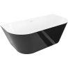 Mexen Oval Slim baignoire îlot adossée 170 x 80 cm, blanche/noire, trop-plein blanc - 52661708075-20