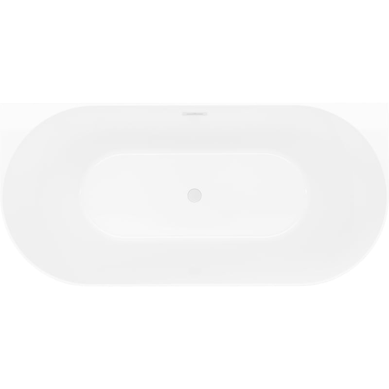 Mexen Oval Slim baignoire autoportante adossée 170 x 80 cm, blanche/noire, trop-plein blanc - 52661708075-20