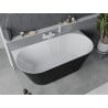 Mexen Oval Slim baignoire îlot adossée 170 x 80 cm, blanche/noire, trop-plein blanc - 52661708075-20