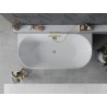 Mexen Oval Slim baignoire autoportante adossée 170 x 80 cm, blanc/noir, trop-plein doré - 52661708075-50