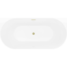 Mexen Oval Slim baignoire autoportante adossée 170 x 80 cm, blanche/noire, trop-plein doré brossé - 52661708075-55