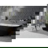 Mexen Oval Slim baignoire autoportante adossée 170 x 80 cm, blanche/noire, trop-plein doré brossé - 52661708075-55