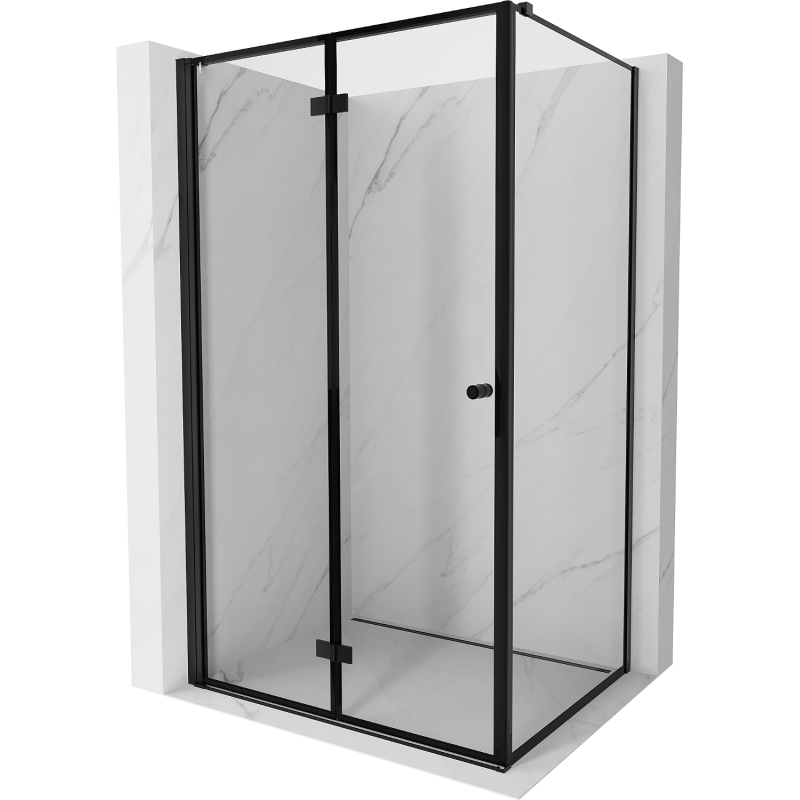 Mexen Mist-F cabine de douche pliante gauche 110 x 85 cm, cadre noir, noir - 8A6T-110-085-70-70-L