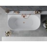 Mexen Oval Slim baignoire autoportante adossée 170 x 80 cm, blanche/noire, trop-plein cuivre brossé - 52661708075-65