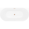 Mexen Oval Slim baignoire autoportante adossée 170 x 80 cm, blanc/noir, trop-plein cuivre brossé - 52661708075-65