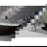 Mexen Oval Slim baignoire autoportante adossée 170 x 80 cm, blanc/noir, trop-plein cuivre brossé - 52661708075-65