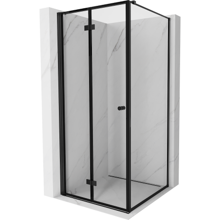Mexen Mist-F cabine de douche pliante gauche 90 x 90 cm, cadre noir, noir - 8A6T-090-090-70-70-L