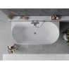 Mexen Oval Slim baignoire autoportante murale 170 x 80 cm, blanche/noire, trop-plein gris canon brossé - 52661708075-66