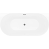 Mexen Oval Slim baignoire autoportante adossée 170 x 80 cm, blanche/noire, trop-plein gris canon brossé - 52661708075-66