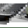 Mexen Oval Slim baignoire autoportante murale 170 x 80 cm, blanche/noire, trop-plein gris canon brossé - 52661708075-66
