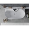 Mexen Oval Slim baignoire autoportante adossée 170 x 80 cm, blanche/noire, trop-plein noir - 52661708075-70