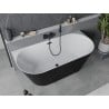 Mexen Oval Slim baignoire autoportante adossée 170 x 80 cm, blanche/noire, trop-plein noir - 52661708075-70