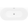 Mexen Oval Slim baignoire autoportante murale 170 x 80 cm, blanc/noir, trop-plein en gun metal - 52661708075-95