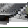 Mexen Oval Sim baignoire autoportante murale 170 x 80 cm, blanc/noir, trop-plein gun metal - 52661708075-95
