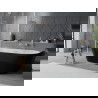 Baignoire Mexen Oval Sim autoportante adossée 170 x 80 cm, blanche/noire, trop-plein nickel brossé - 52661708075-97