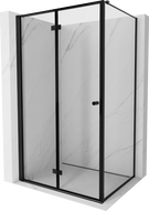 Mexen Mist-F T cabine de douche pliable gauche 80 x 100 cm, cadre noir, noir - 8A6T-080-100-70-70-L