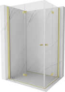 Mexen Mist-F Duo cabine de douche pliante gauche 100 x 90 cm, transparent, or brossé - 8A6-100L-090P-55-00