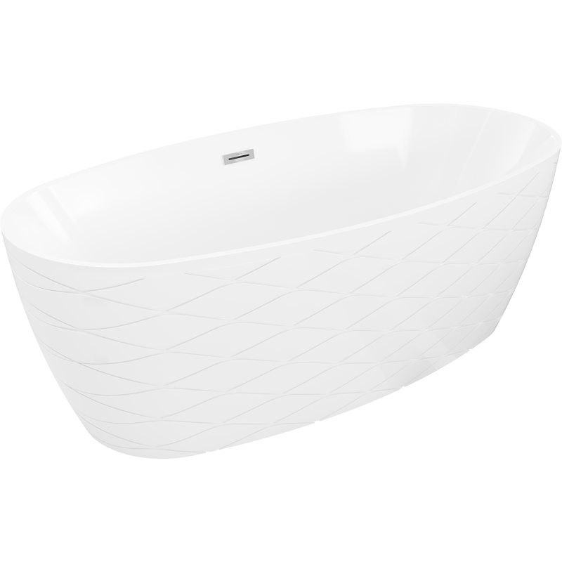 Baignoire autoportante Mexen Olea modèle 170 x 80 cm, blanche, trop-plein chromé - 52821708000-01