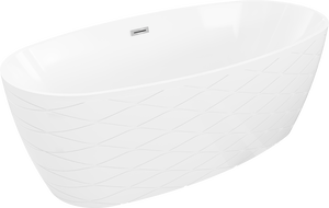 Baignoire autoportante Mexen Olea modèle 170 x 80 cm, blanche, trop-plein chromé - 52821708000-01