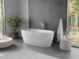 Baignoire autoportante Mexen Olea modèle 170 x 80 cm, blanche, trop-plein chromé - 52821708000-01
