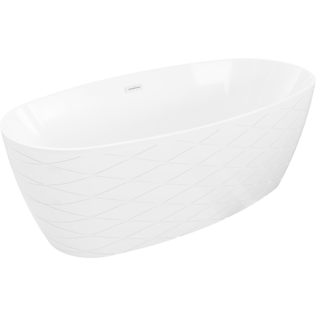 Mexen Olea baignoire autoportante motif 170 x 80 cm, blanche, trop-plein blanc - 52821708000-20