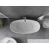 Mexen Olea baignoire autoportante motif 170 x 80 cm, blanche, trop-plein doré brossé - 52821708000-55