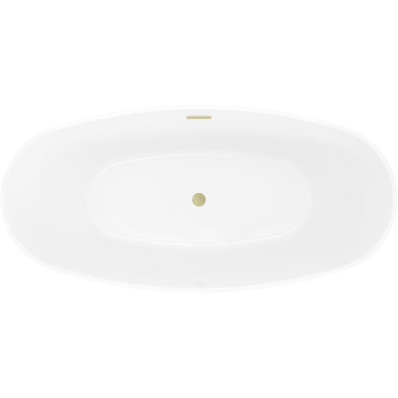 Mexen Olea baignoire autoportante modèle 170 x 80 cm, blanche, trop-plein doré brossé - 52821708000-55