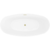 Mexen Olea baignoire autoportante motif 170 x 80 cm, blanche, trop-plein doré brossé - 52821708000-55